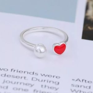❤️ Red Heart S 925 Minimalist Love Ring ❤️